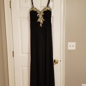 Black and Gold Prom Dress